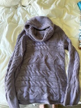 Banana Republic Lavender Cable Knit Cowl Neck Sweater